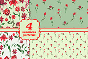 Set of four seamless floral patterns, a Pattern Graphic by Alena Stoyko design (Thumbnail 1 of 5)