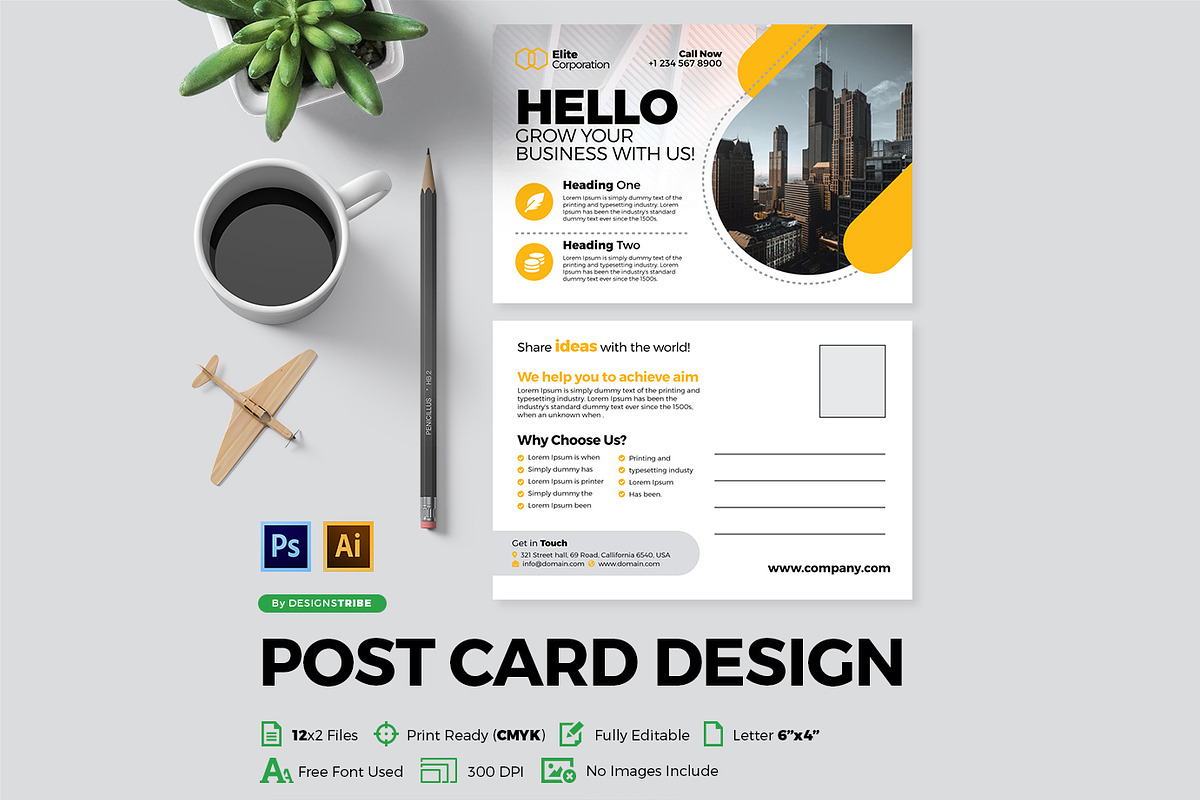 Postcard, a Card Template by Design'sTRIBE