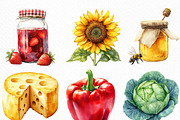 Watercolor Farmers Market Clipart, an Illustration by Craft Nest (Thumbnail 3 of 6)