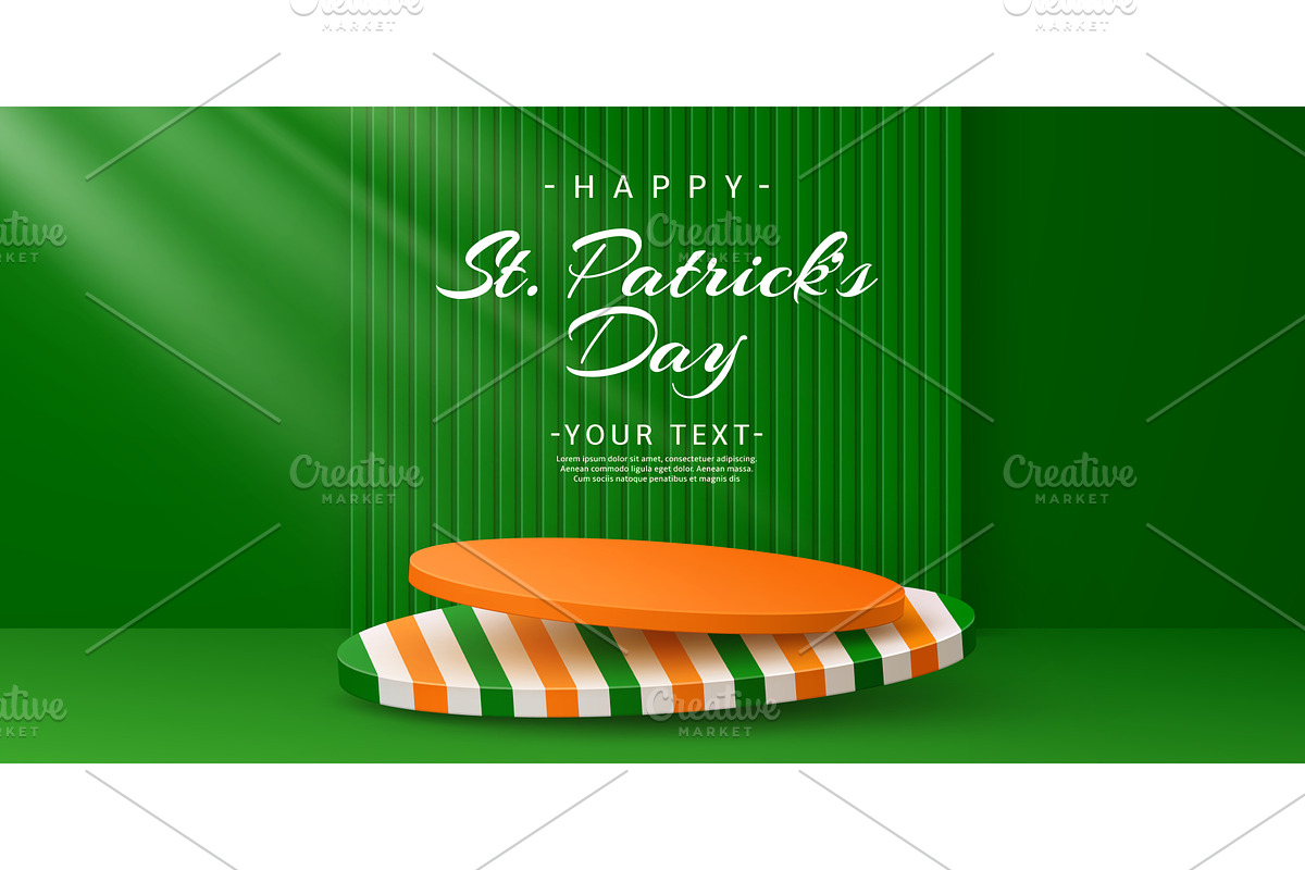 Happy St Patrick Day 3D podium, an Object Illustration by Buch&Bee