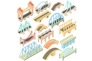 Bridges Set, Isometric 3d Style