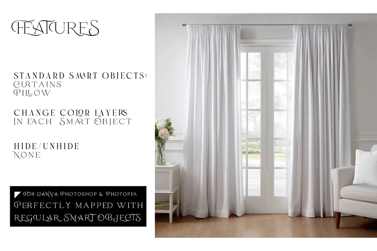 Pinch & Pencil Pleat Curtains Mockup, a Product Mockup by mock-ups (Photo 3 of 12)