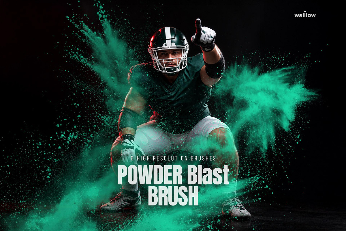 6 Powder Blast Photoshop Brushes ABR, a Brush Add-On by Walllow Creatives (Photo 3 of 4)