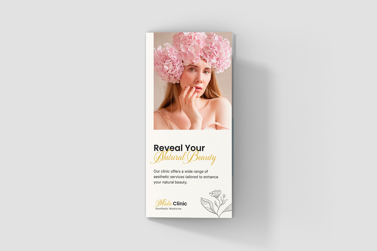 Beauty Clinic Brochure Trifold Canva, a Brochure Template by artbart (Photo 2 of 9)