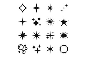 Sparkling Star Icons Set. Twinkling, an Object Illustration by in8finity