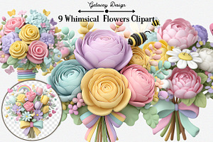 Whimsical Flowers Clipart Bundle, an Illustration by GatewayDesign