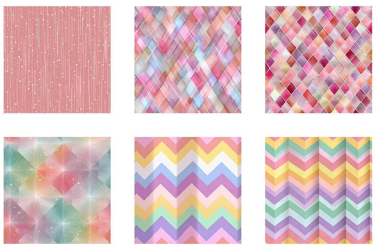 Rainbow Unicorn Digital Papers, a Pattern Graphic by CreationArt (Photo 2 of 4)