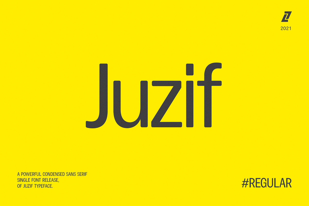 Juzif Regular (Single), a Sans Serif Font by Lella7 (Photo 1 of 18)