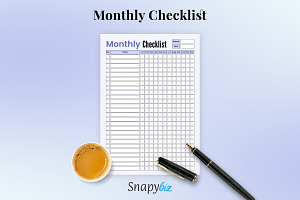 Monthly Checklist Printable Planner