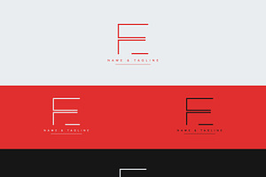 Initial letters monogram logo FE