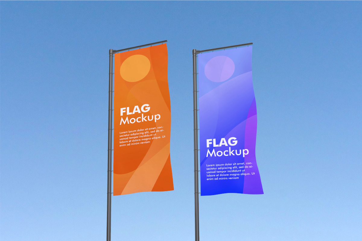 Flag Mockup Bundle Set, an Advertising Mockup by Rielismee (Photo 2 of 5)
