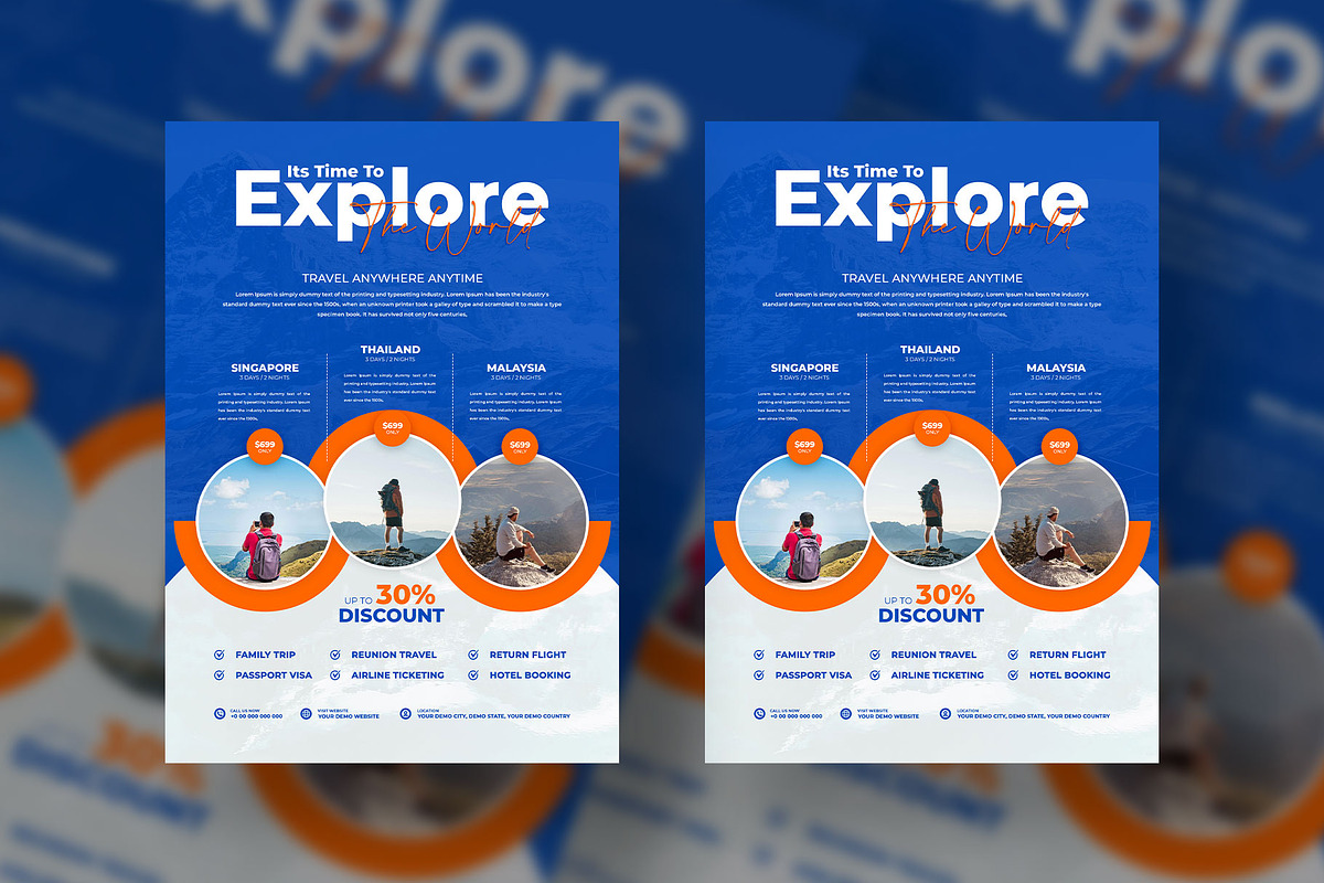 Travel flyer template bundle, a Flyer Template by Tanmoy Topu (Photo 5 of 6)