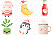 Cute Christmas Clipart, an Illustration by Black Bird Studio (Thumbnail 2 of 6)