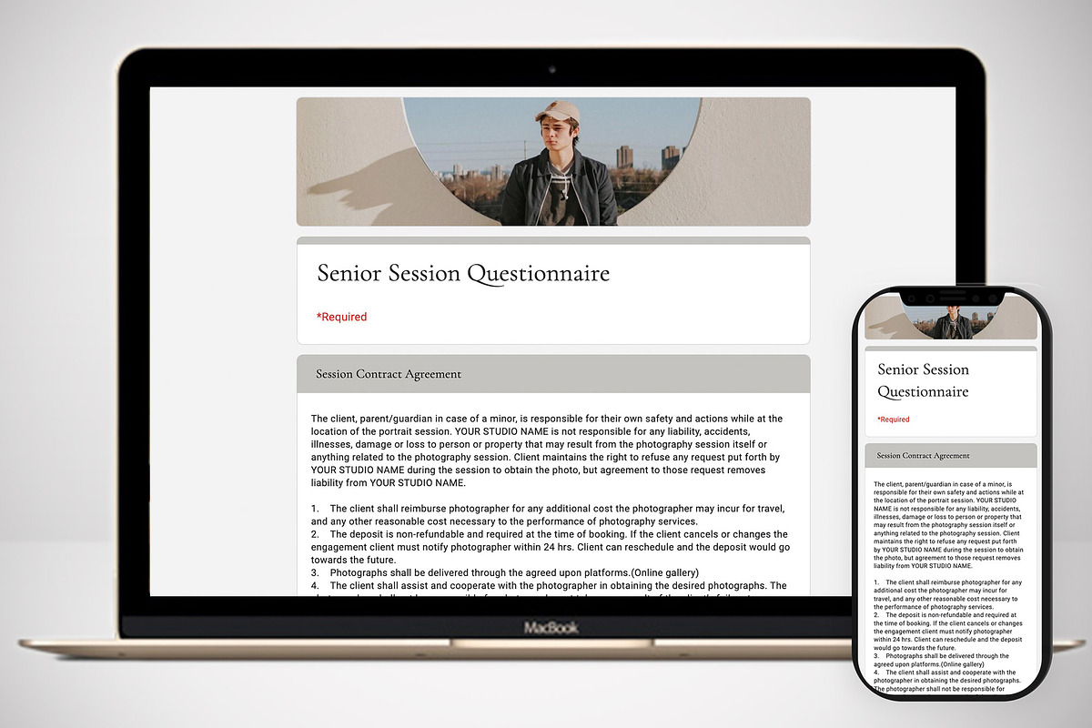 Senior Portrait Questionnaire Template