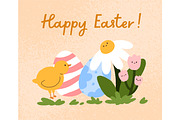 Happy Easter cute card backgrounds, a Background Graphic by Good Studio (Thumbnail 4 of 6)
