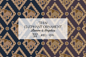Thai Elephant Ornamental Pattern