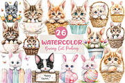 Easter Bunny Cat Peeking Sublimation, an Illustration by CreationArt (Thumbnail 1 of 5)