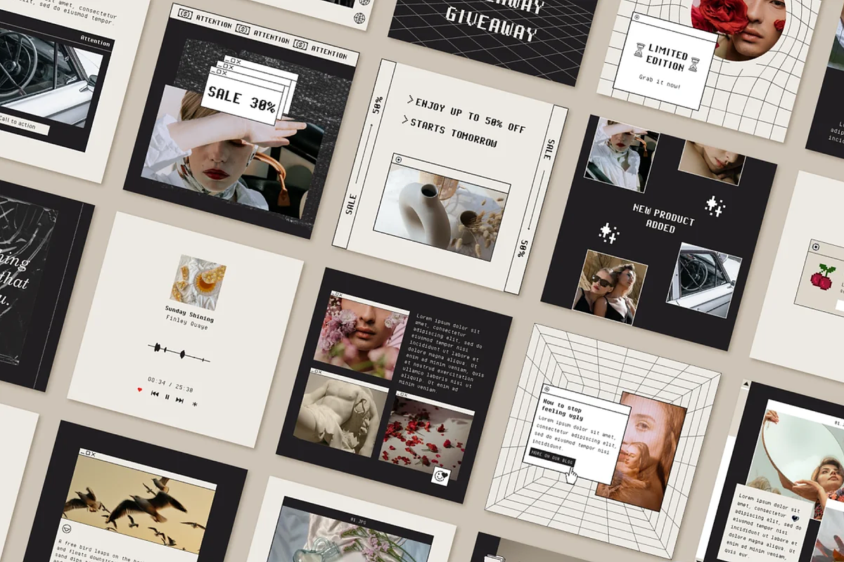 Instagram Retro Templates Bundle, a Social Media Template by Bonumo (Photo 4 of 14)