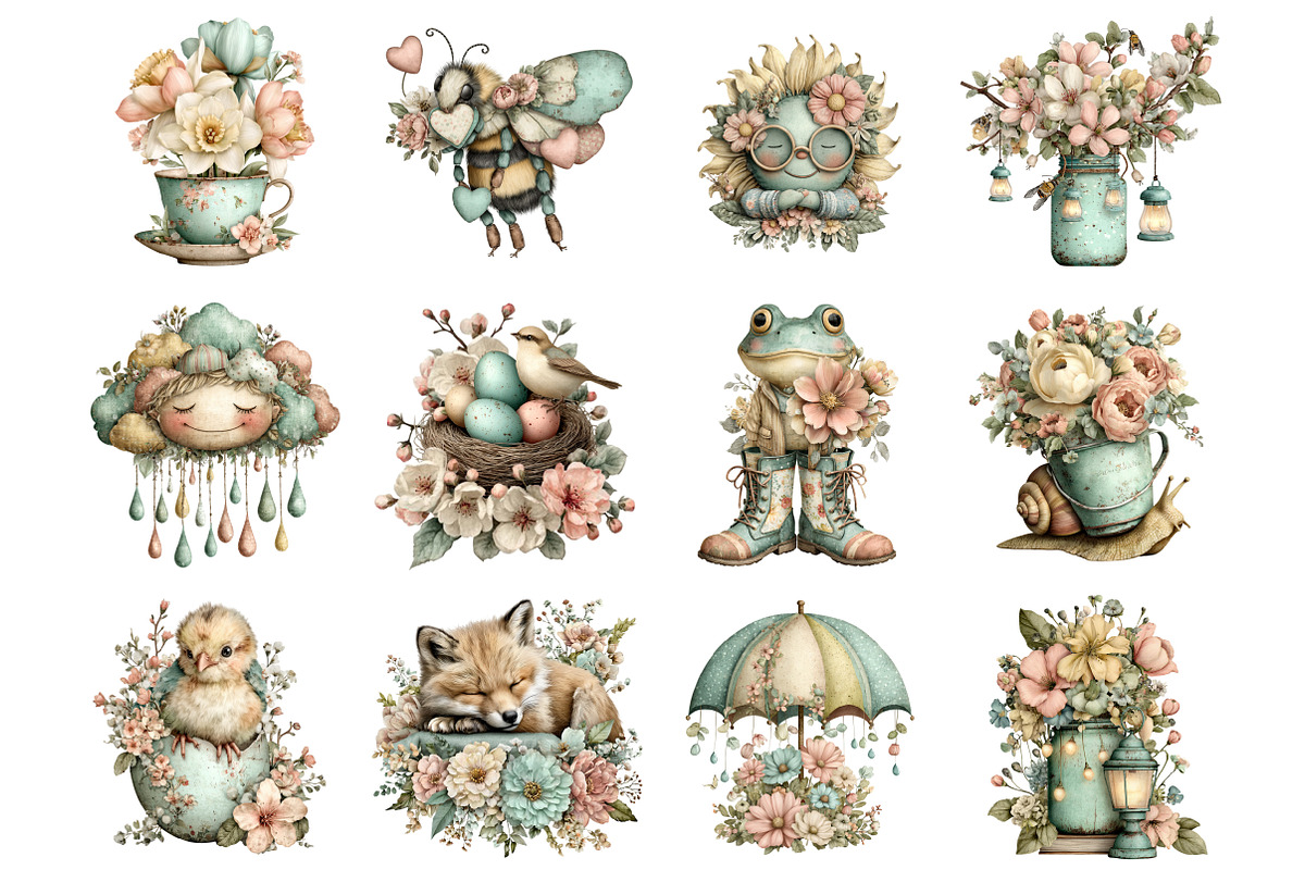 Whimsical Spring Singpost Clipart, a Graphic by CitraGraphics (Photo 2 of 5)