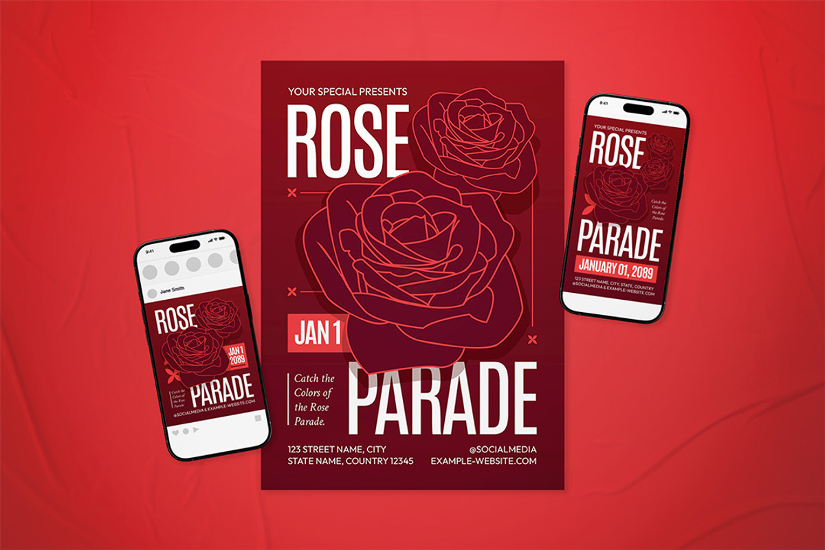 Rose Parade Event Flyer Set, a Flyer Template by The Good Store (Photo 1 of 2)