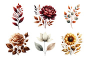 Watercolor Fall Floral Clipart, an Illustration by Daily.Designs (Thumbnail 5 of 5)