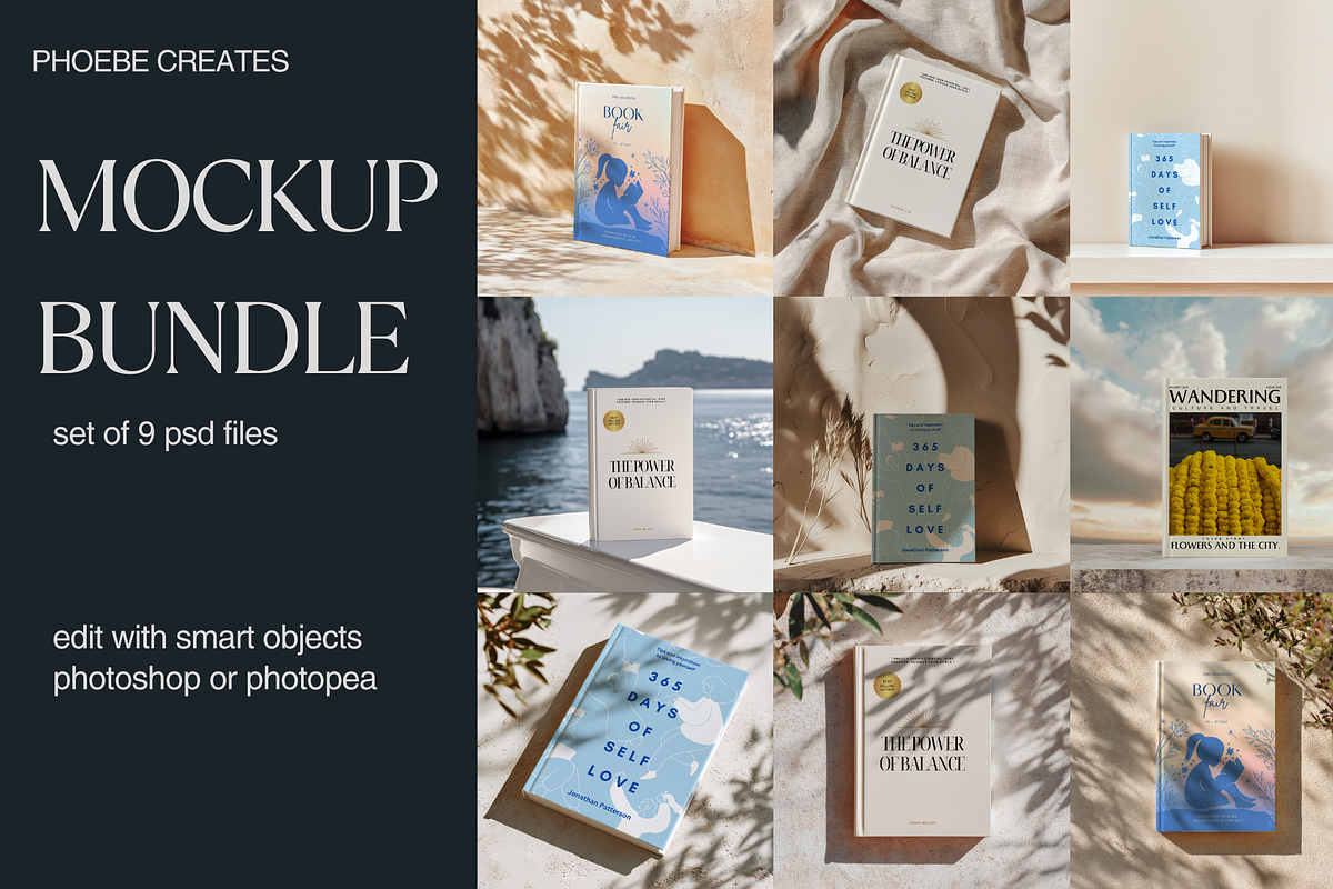 A5 Hardcover Book Mockup Bundle – 9, a Mockup by PhoebeCreates (Photo 3 of 5)