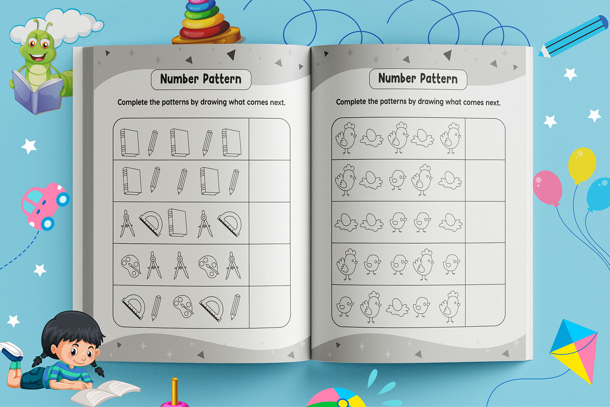 Kindergarten Math Activity Worksheet, a Print Template by Book2bees (Photo 3 of 7)