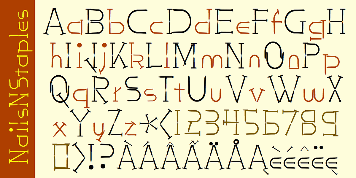 NailsNStaples, a Font by Ingrimayne Type (Photo 3 of 6)