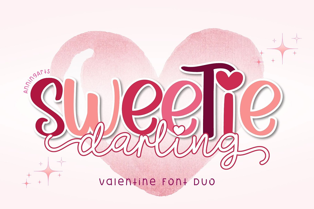 Sweetie Darling Font Duo, a Handwritten Font by AnningArts (Photo 1 of 9)