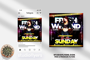 Sunday Weekend Night Instagram PSD