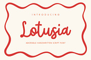 Lotusia Handwritten Script Font, a Script Font by Pikgura (Thumbnail 1 of 8)