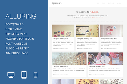 Alluring - Blogging Template, a Bootstrap Template by FWPolice