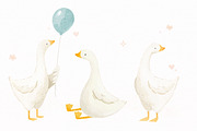 Watercolor Goose PNG Set, an Animal Illustration by Lembrik's Artworks (Thumbnail 2 of 4)