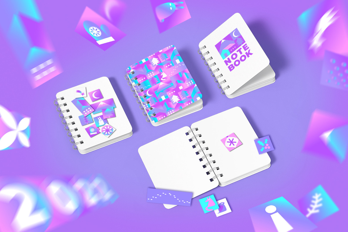 Holographic Christmas Geometric Set, an Object Graphic by Julie&Taily (Photo 4 of 23)
