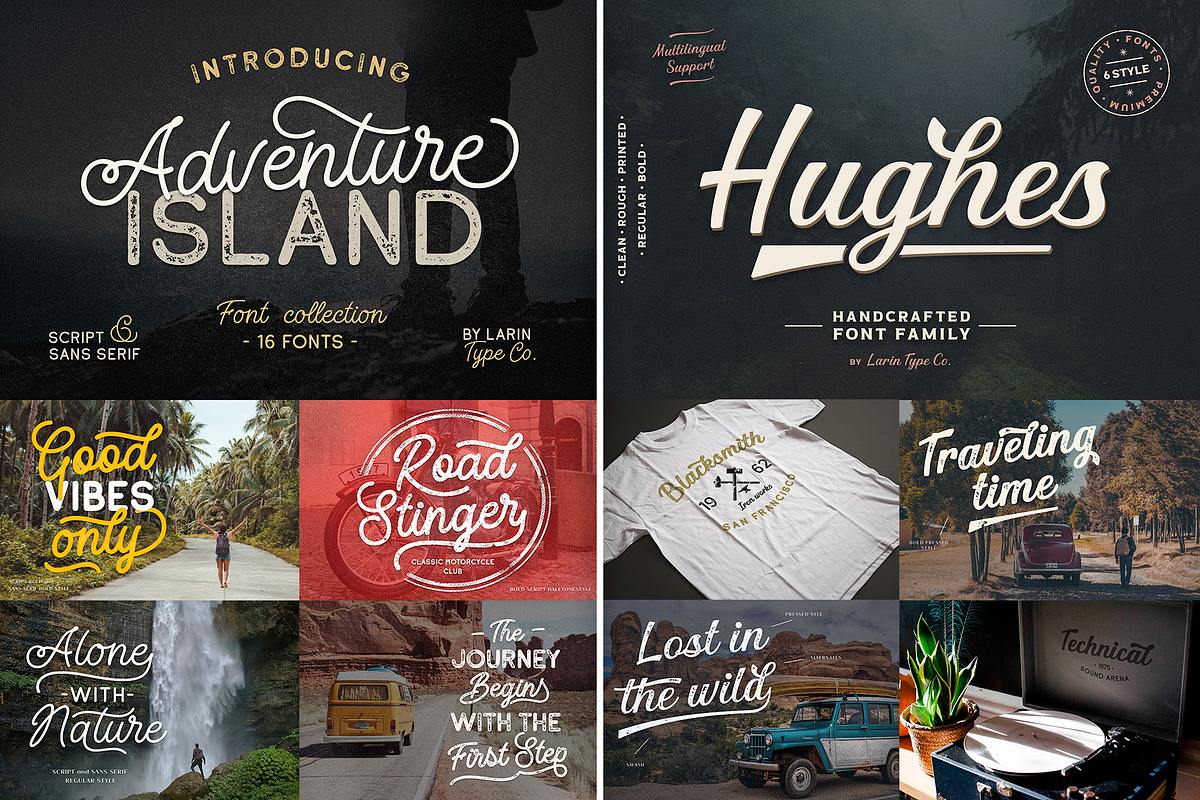 Huge Vintage Font Bundle, a Script Font by Larin Type Co. (Photo 7 of 16)