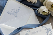 Baroque frames wedding clip art blue, a Decorative Illustration by GrafikBoutique (Thumbnail 2 of 11)