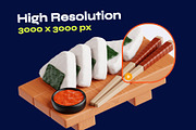 Korean Food 3D Icon Pack, a Food & Drink 3D Model by orenjidesign (Thumbnail 3 of 8)