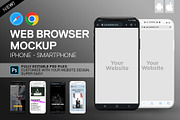Web Browser Mockup Iphone Smartphone, a Templates & Theme by MDG (Thumbnail 1 of 5)