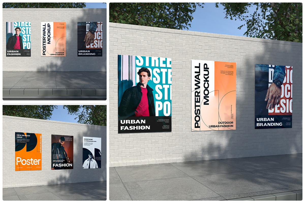 Urban Fashion Poster Wall Mockup, an Advertising Mockup by Unerispace (Photo 1 of 5)