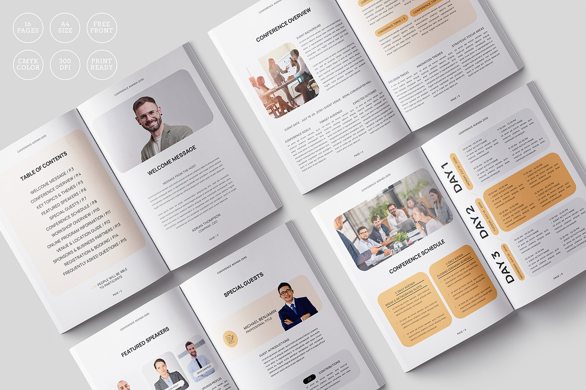 Conference Agenda Template, a Brochure Template by Designsoul14 (Photo 4 of 10)