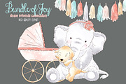 Elephant Babygirl Watercolor clipart, an Animal Illustration by Magic Story Studio (Thumbnail 4 of 4)