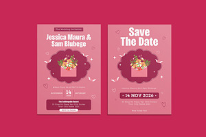 Envelopes Wedding Invitation, an Invitation Template by iDoodle Studio