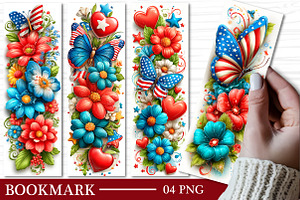 Patriotic Butterfly Bookmark Patriot, an Illustration by GatewayDesign