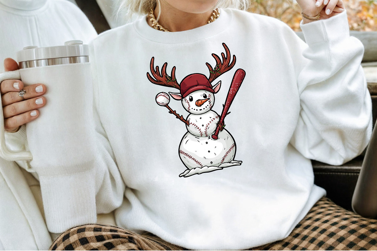 Christmas Baseball Snowman Clipart, an Illustration by Sublimation Artist (Photo 4 of 6)