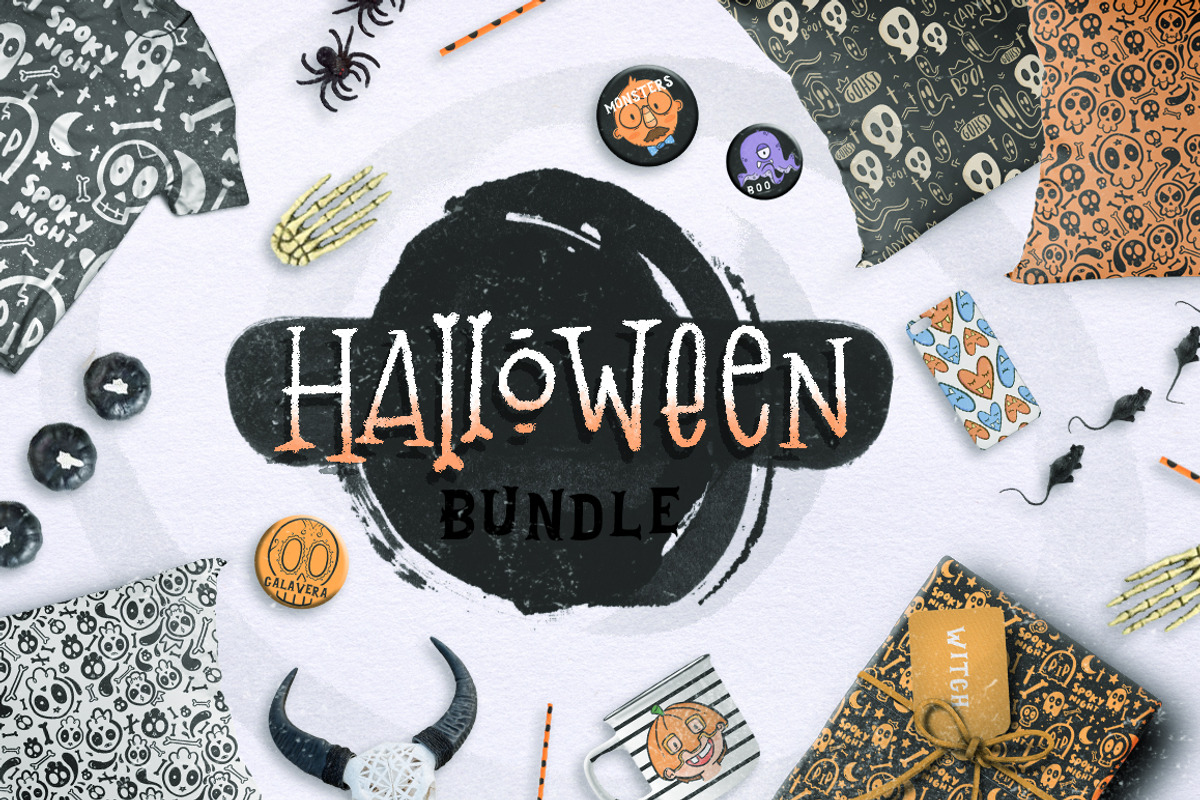 Halloween BUNDLE + 150 ELEMENTS!, an Illustration by Andrea De Oliveira (Photo 1 of 12)