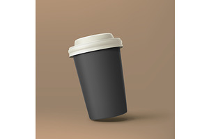 realistic cup of coffee jumping, a Food Illustration by IfH