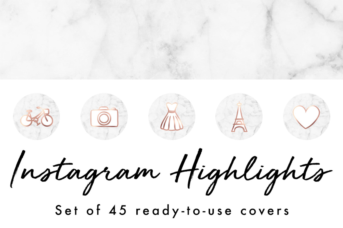 45 Instagram Story Highlight Covers, a Social Media Template by The Reverie Collective
