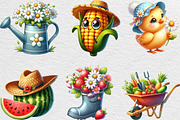 Summer Farming Time Clipart PNG, an Illustration by Black Bird Studio (Thumbnail 3 of 6)