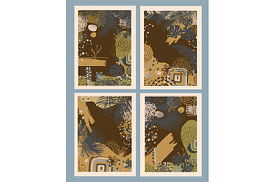 Set Beautiful abstract paintings, an Illustration by Nenahliadava Design