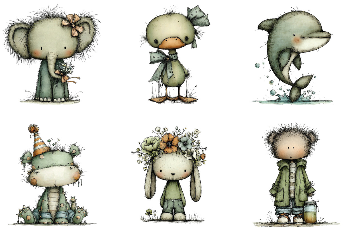Baby Animal Clipart Bundle, an Illustration by CraftArtStudio (Photo 2 of 6)